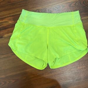 Neon Lululemon Speed up shorts tall